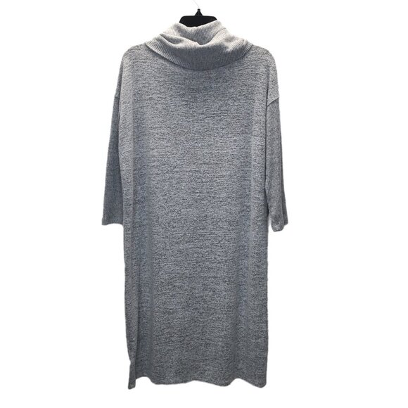 GAP Sweater Dress XS Gray Knit Stretch Cowl Neck 3/4 Sleeve - Picture 3 of 7
